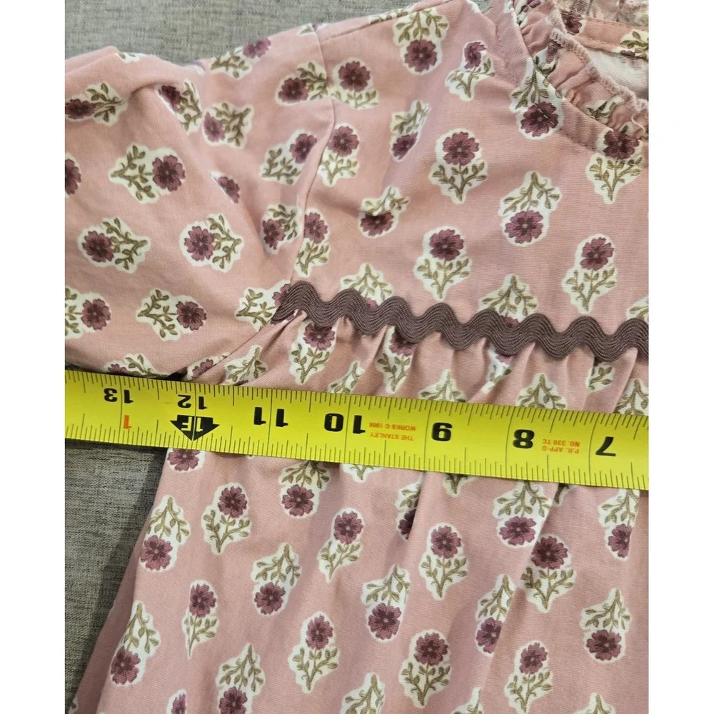 Modern Moments by Gerber 100% Cotton Girl's Dress Dusty Rose w/ Floral Design 5T